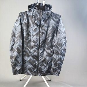 Columbia- Women's Omni-Tech Lined Windbreaker - Black/Gray Print - Size L